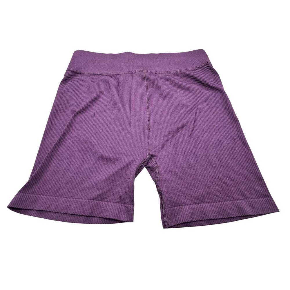 Purple Womens Ribbed Knit Biker Shorts Large Kohls S.O